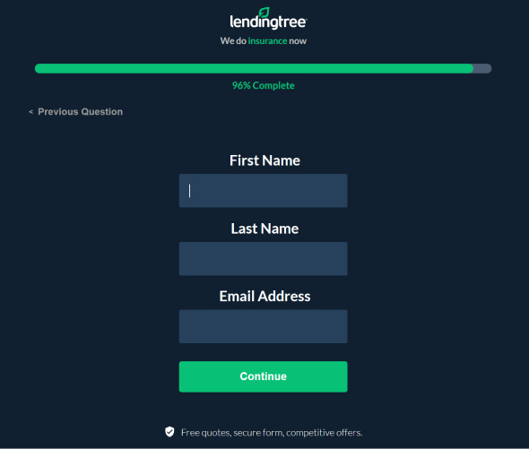 LendingTree From Contact Information