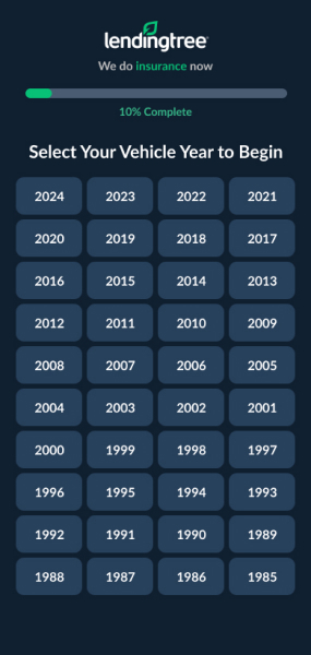 LendingTree Form Vehicle Information